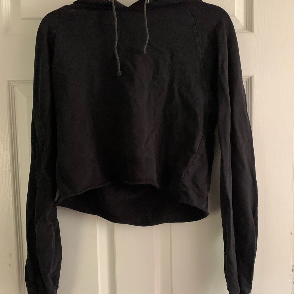 Cropped black hoodie